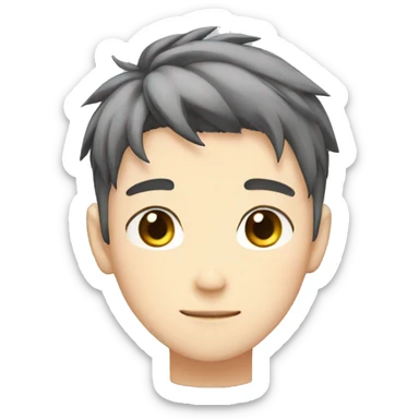 Anime Boy with short faded hair sticker