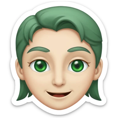 Gray can with green eyes wink  sticker