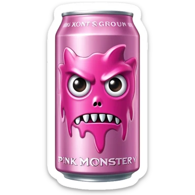 pink can monster energy drink sticker