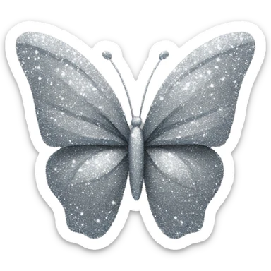 Silver glitter Butterfly sticker