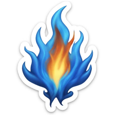 blue fire sticker