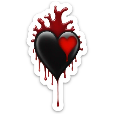 Black heart bleeding red sticker