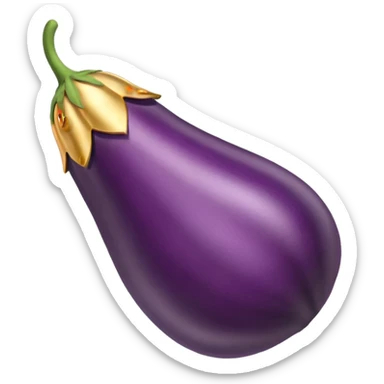 Original eggplant emoji wearing a halo sticker
