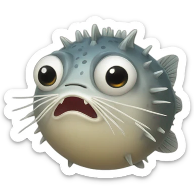 cat blowfish sticker