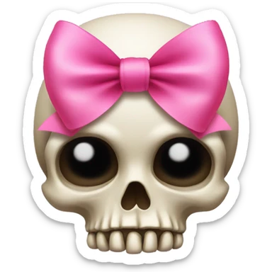 Skull with a pink bow sticker