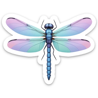 minimal dragonfly emoji, simple flat design, geometric shapes, soft pastel colors, no face, not cartoonish sticker