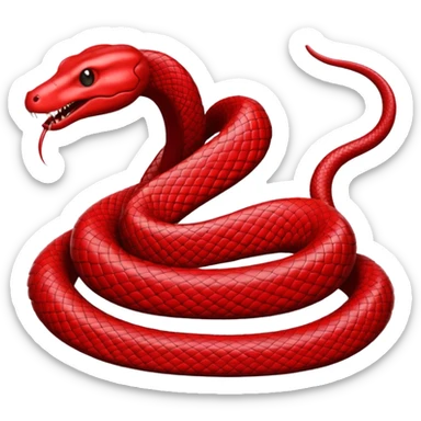 O sea que sólo sean las líneas que conforman a la serpiente que no tenga cuerpo que sea una serpiente roja sticker