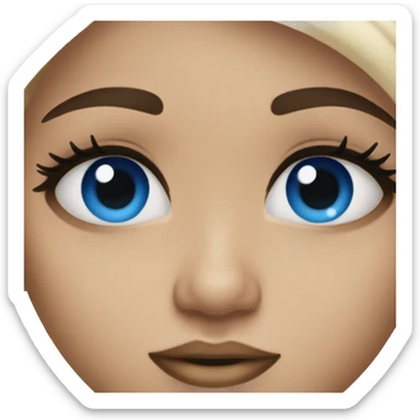 girl with really long eyelashes and blue eyeshadow sticker