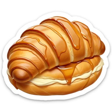 croissant with caramel  sticker
