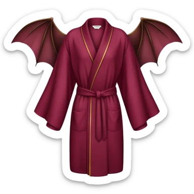 Burgundy robe, No piping, long, bat wing sleeves, high definition, sticker