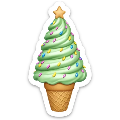 Ice cream cone Christmas tree sticker