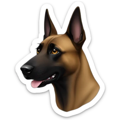 black belgian malinois head sticker