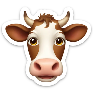 Cute Brown cow sticker