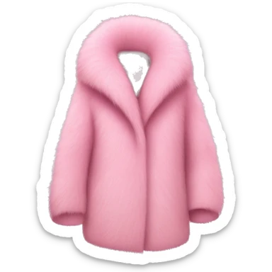 Pink fur coat sticker