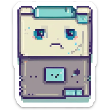 Sad floppy disk  sticker