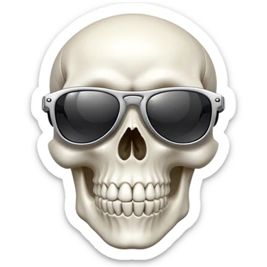 Skull with coolest sunglasses sticker