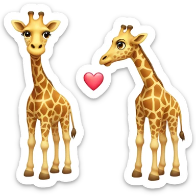 giraffe with heart sticker