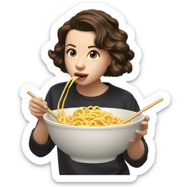 Millie Bobby Brown eat noodles  sticker