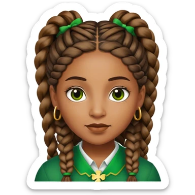 Brown woman with braids st Patrick’s day sticker