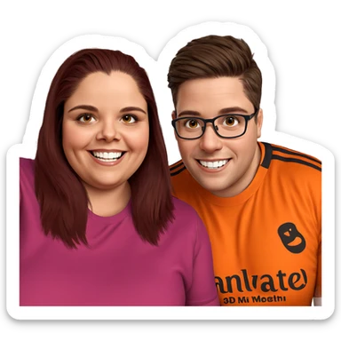 smiling couple portrait realism sticker