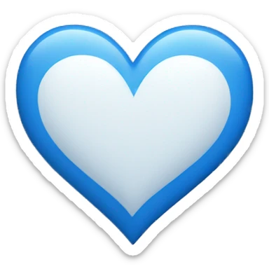 Blue and white heart sticker