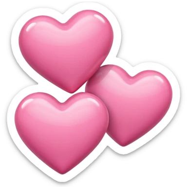 three pink hearts sticker