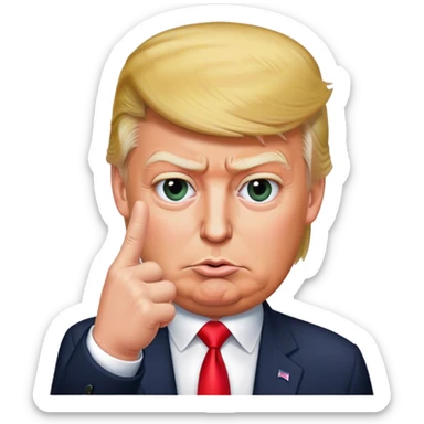 Donald Trump shows one finger photorealistic sticker