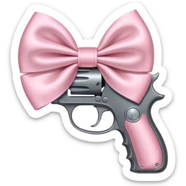 Gun with a light pink bow  sticker