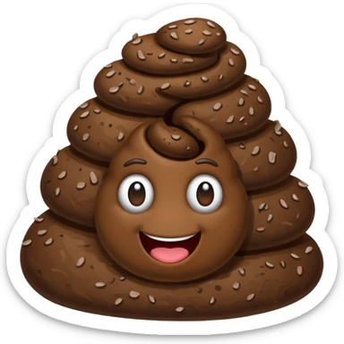 Poop doing a piece sign  sticker