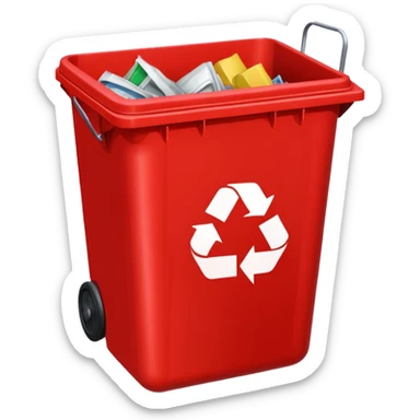 RED BIN WITH "SOLID WASTE" IN IT sticker