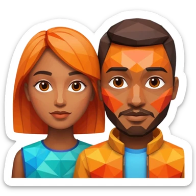 marriage low poly sticker