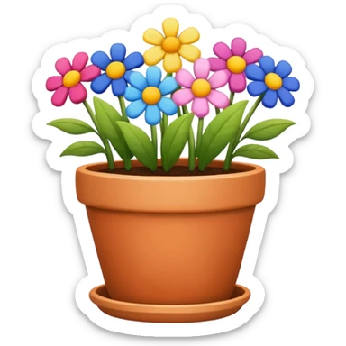 flower pot with flowers sticker