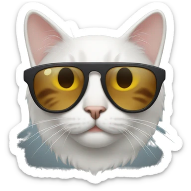 Cat with sunglasses sticker