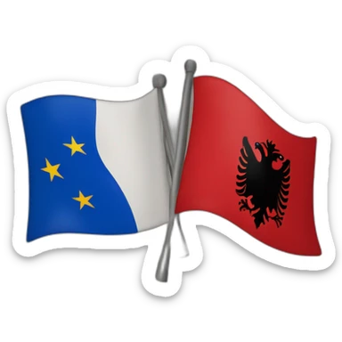 Kosovo and albanian flag sticker