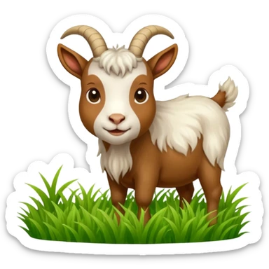 goat eating grass sticker