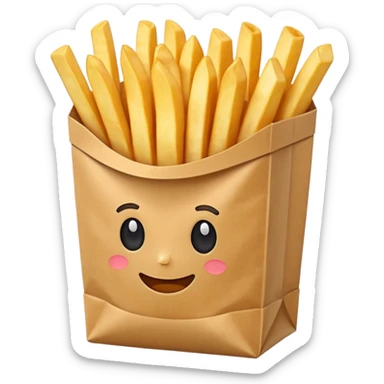 French fries in bag sticker