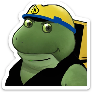 Dump truck with guy winking outside window sticker