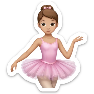 Ballerina with brown hair and light skin sticker