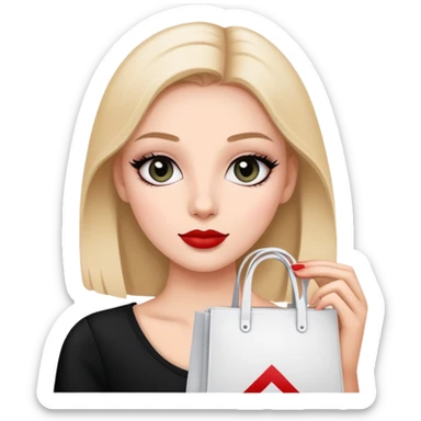 a girl with a bag from sephora sticker