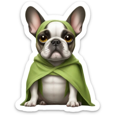 French bulldog in yoda costume sticker