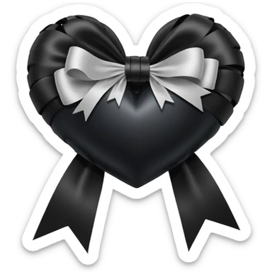 Black heart with ribbon sticker