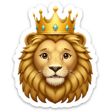 Lion with golden crown — majestic and proud. sticker