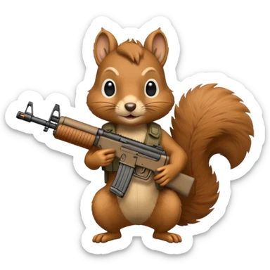 Squirrel holding xm7 assault rifle sticker