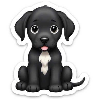 Black Great Dane puppy sticker