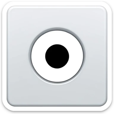 White rotated square (45°) with a centered square hole, solid bright blue background, flat vector style, no text, no shadow, 512x512 PNG. sticker