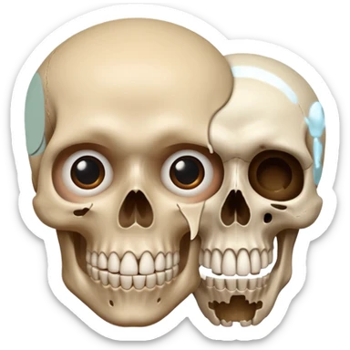 A skull and a shocked in one sticker