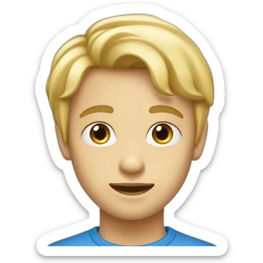 garçon blond au yeux bleu sticker