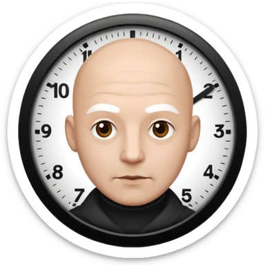 powder white skin bald man sticker