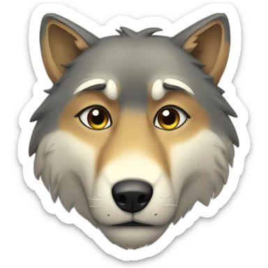 Sad wolf face sticker
