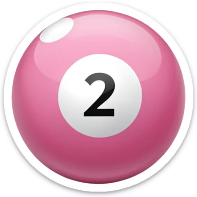 pink billiard ball with the number 23 inside a white circle sticker